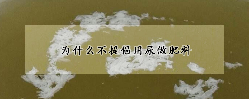 為什麼不提倡用尿做肥料